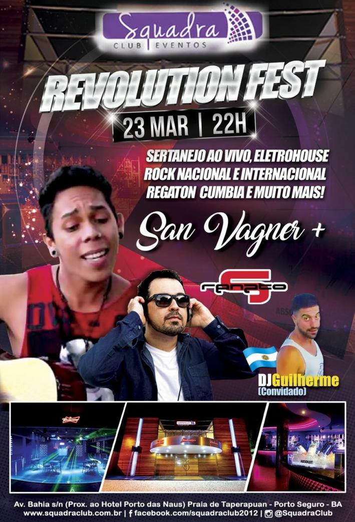 Cartaz   Squadra Club Eventos - Av. Bahia s/n  - Munda - Praia de Taperapuan, Quinta-feira 23 de Março de 2017