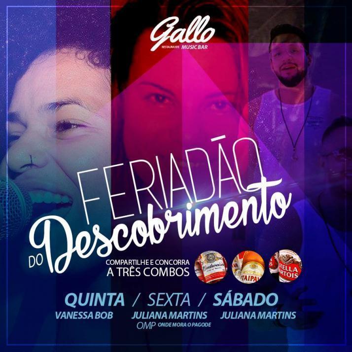 Cartaz   Recanto do Gallo - Rua 2 de julho, 20B - Casa da Lenha, Sexta-feira 21 de Abril de 2017