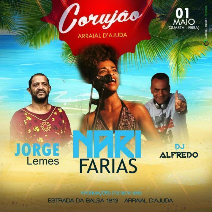 Cartaz   Corujo - Estrada da Balsa, 1813 - Praia de Araape, Quarta-feira 1 de Maio de 2019