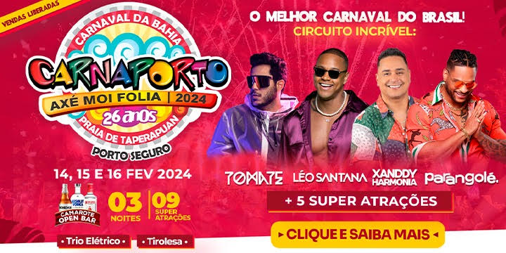   Arena Ax Moi - Av. Beira Mar, 6900 - Praia de Taperapuan, Do dia 14 ao dia 16/2/2024