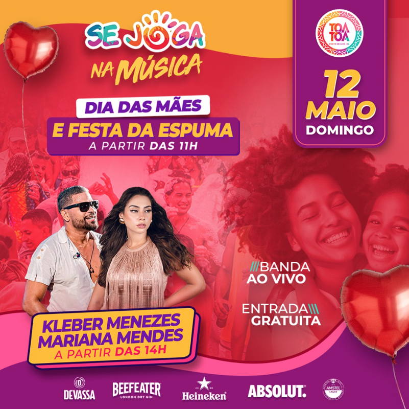 Cartaz   Complexo de Lazer Ta Ta - Praia de Taperapuan, Domingo 12 de Maio de 2024