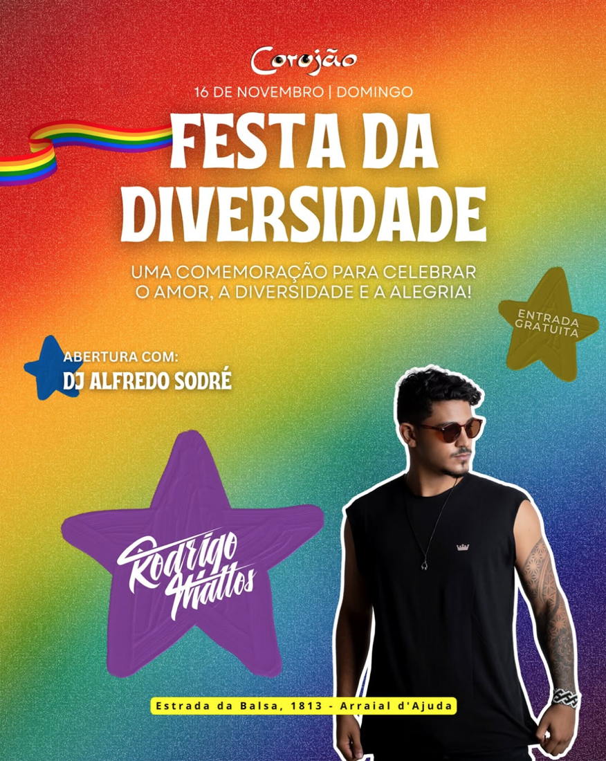 Cartaz Corujão - Estrada da Balsa, 1813 - Praia de Araçaípe, Domingo 16 de Novembro de 2025