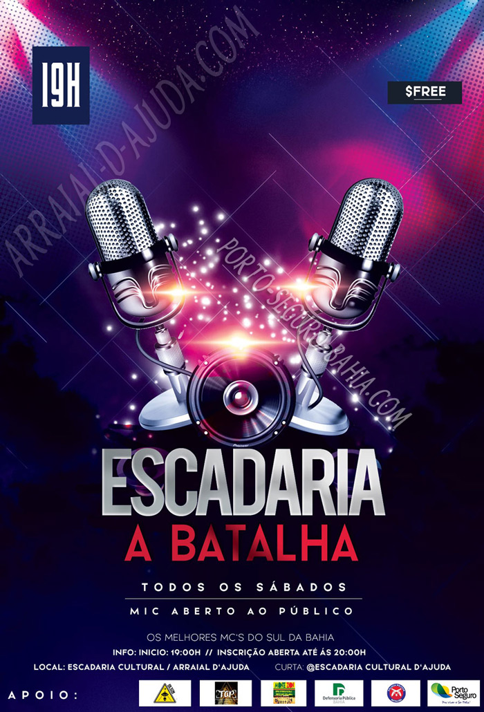 Cartaz  - Escadaria da Santa Nossa Senhora do Arraial D'Ajuda, Sábado 29 de Fevereiro de 2020