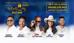 panfleto Rveillon Ax Moi 2024 - Joo Gomes, Lo Santana, Xanddy Harmonia, Ana Castela