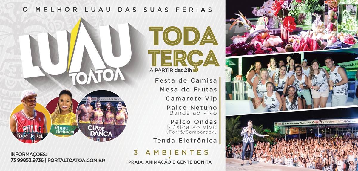 Cartaz  - Barraca Ondas - Ta-Ta Lounge - Praia de Taperapuan, Terça-feira 18 de Junho de 2024