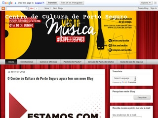 panfleto Centro de Cultura de Porto Seguro